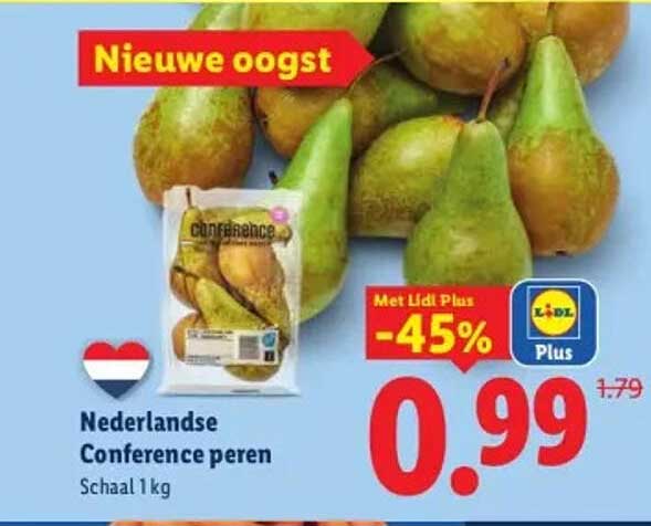 Nederlandse Conference peren Schaall 1 kg Met Lidl Plus -45%