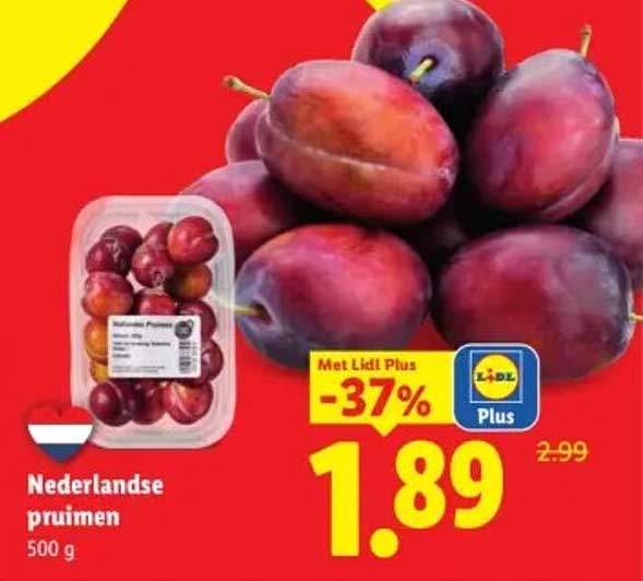 Nederlandse pruimen 500 g -37%