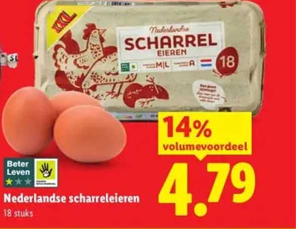 Nederlandse scharreleieren 18 stuks 14% volumvoordeel