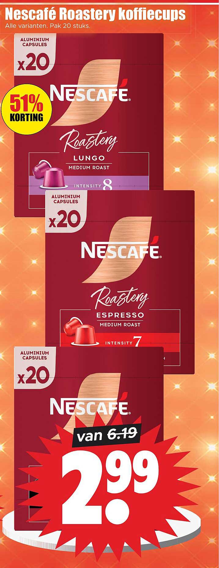 Nescafé Roastery koffiecups Alle varianten. Pak 20 stuks.
