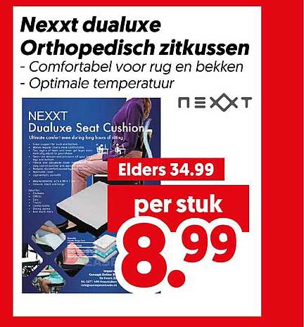 Nexxt dualuxe Orthopedisch zitkussen