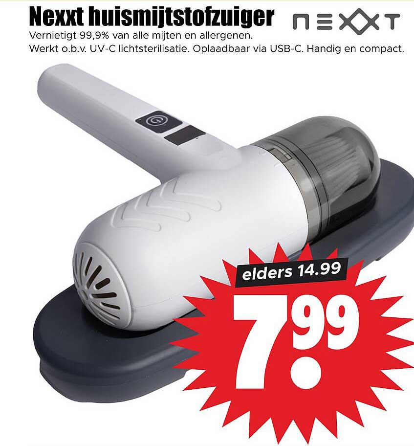 Nexxt huismijtstofzuiger