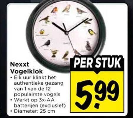 Nexxt Vogelklok PER STUK
