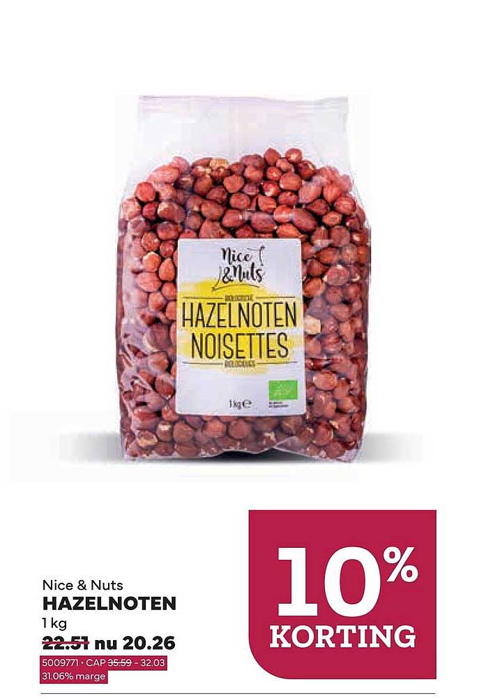 Nice & Nuts HAZELNOTEN 1 kg 10% KORTING