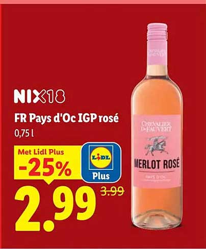 NIX18 FR Pays d'Oc IGP rosé 0,75 l