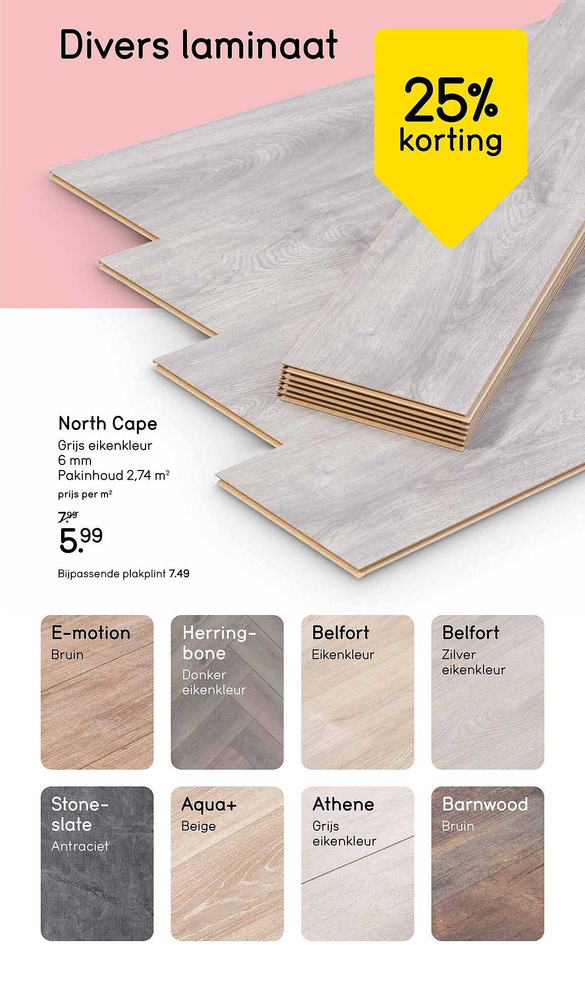 North Cape Grijs eikenkleur 6 mm Pakinhoud 2,74 m² 25% korting