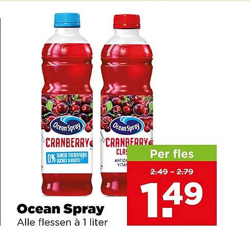 Ocean Spray Alle flessen à 1 liter