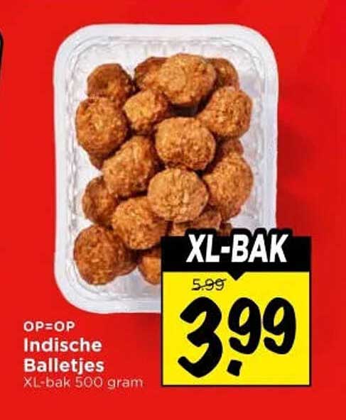 OP=OP Indische Balletjes XL-bak 500 gram