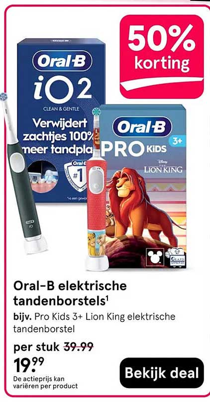 Oral-B elektrische tandenborstels 50% korting