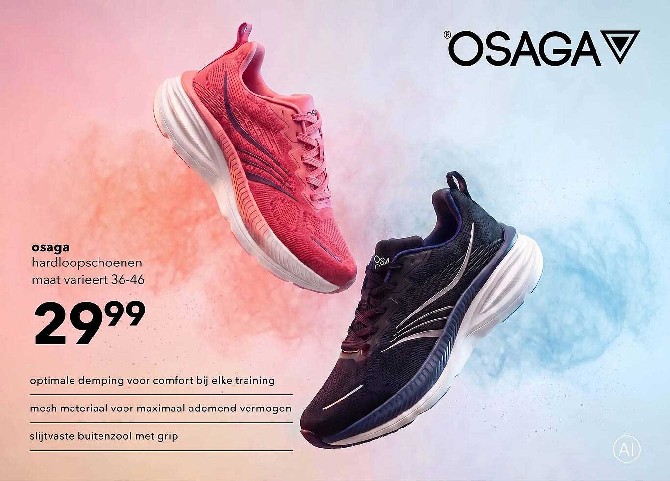 osaga hardloopschoenen maat varieert 36-46