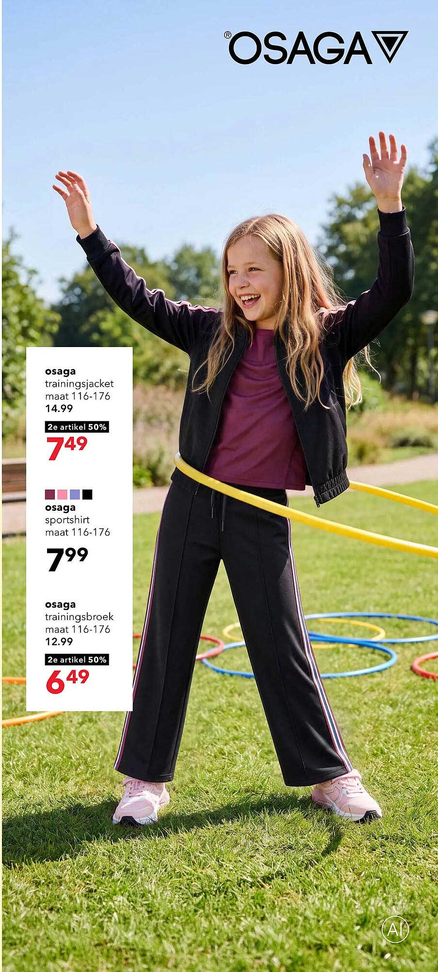 osaga trainingsjacket maat 116-176 2e artikel 50%