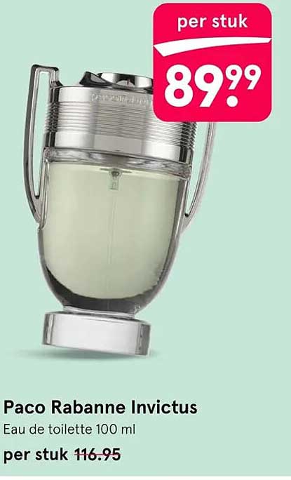 Paco Rabanne Invictus Eau de toilette 100 ml per stuk