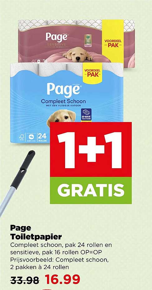 Page Toiletpapier 1+1 gratis