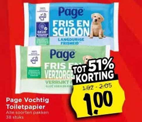 Page Vochtig Toiletpapier Alle soorten pakken 38 stuks