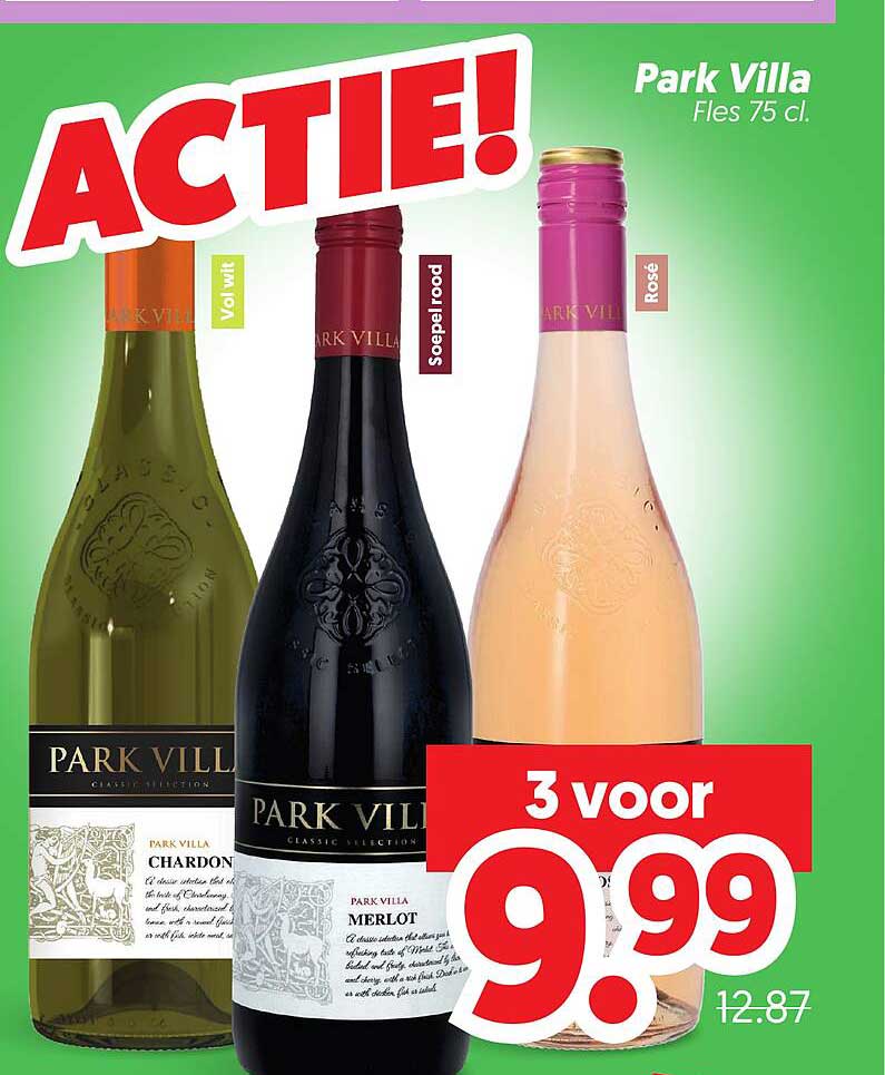 Park Villa Fles 75 cl. 3 voor 9.99