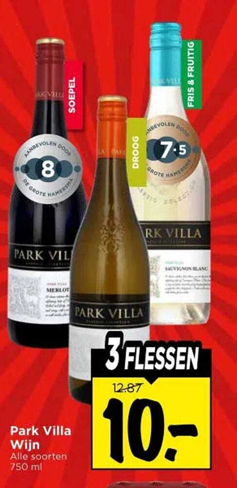 Park Villa Wijn Alle soorten 750 ml 3 flessen