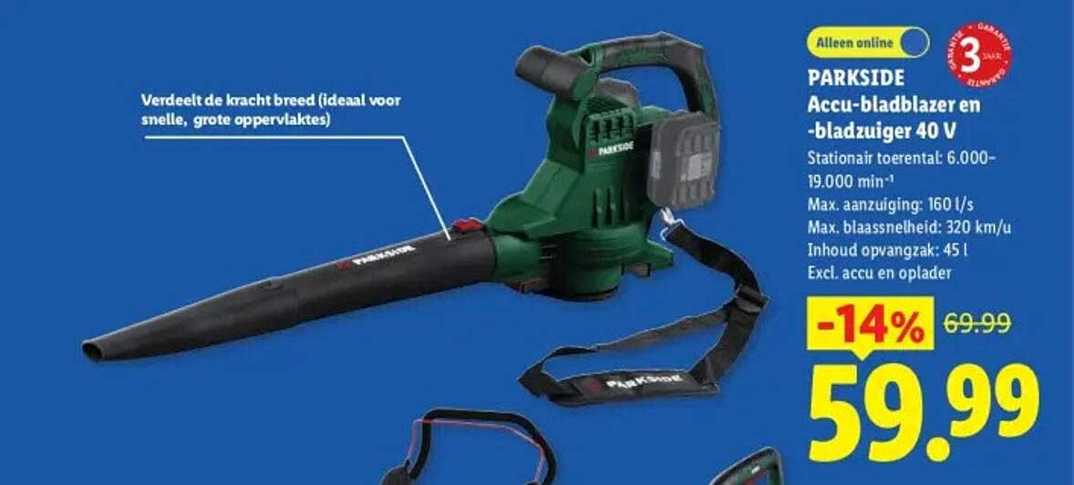 PARKSIDE Accu-bladblazer en -bladzuiger 40 V