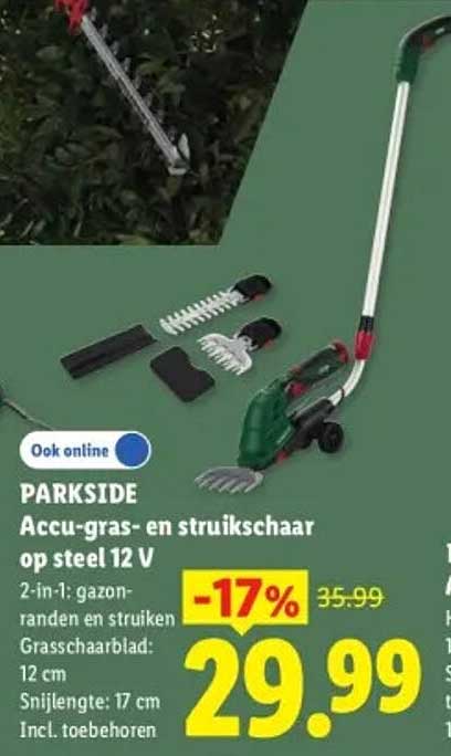 PARKSIDE Accu-gras- en struikschaar op steel 12 V -17%