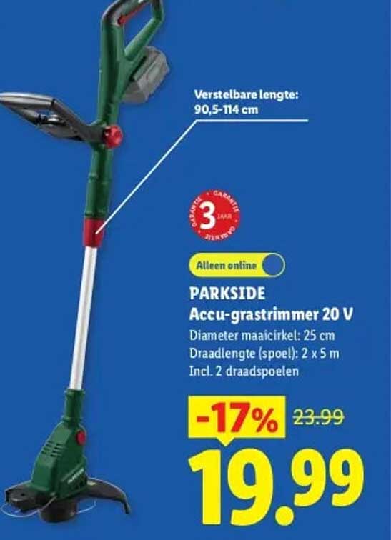PARKSIDE Accu-grastrimmer 20 V -17%