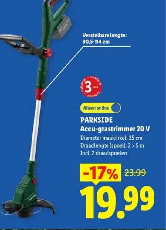 PARKSIDE Accu-grastrimmer 20 V -17%