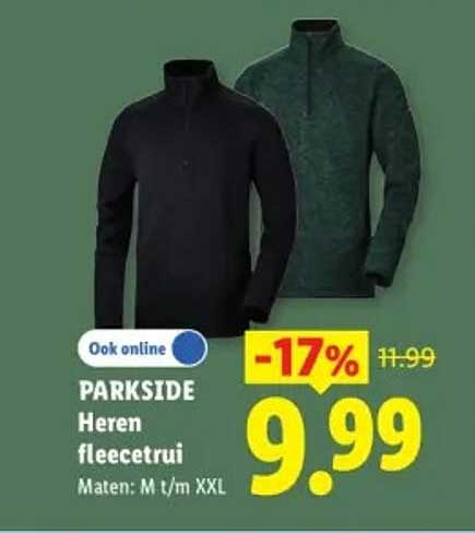 PARKSIDE Heren fleecetrui Maten: M t/m XXL -17%