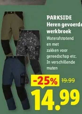 PARKSIDE Heren gevoerde werkbroek