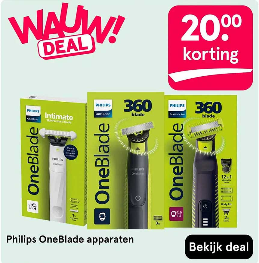 Philips OneBlade apparaten 20.00 korting