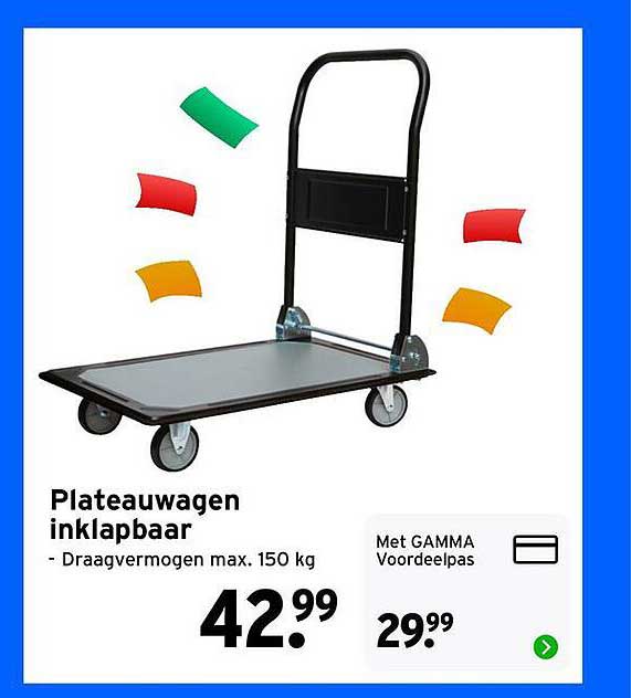 Plateauwagen inklapbaar - Draagvermogen max. 150 kg