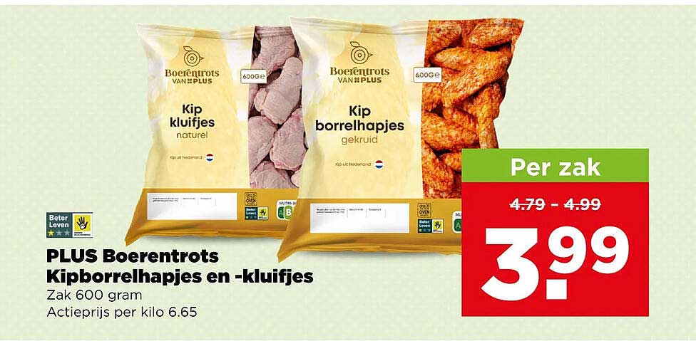 PLUS Boerentrots Kipborrelhapjes en -kluifjes
