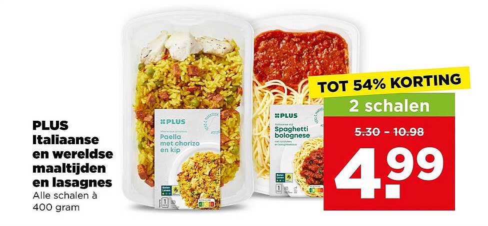 PLUS Italiaanse en wereldse maaltijden en lasagnes
