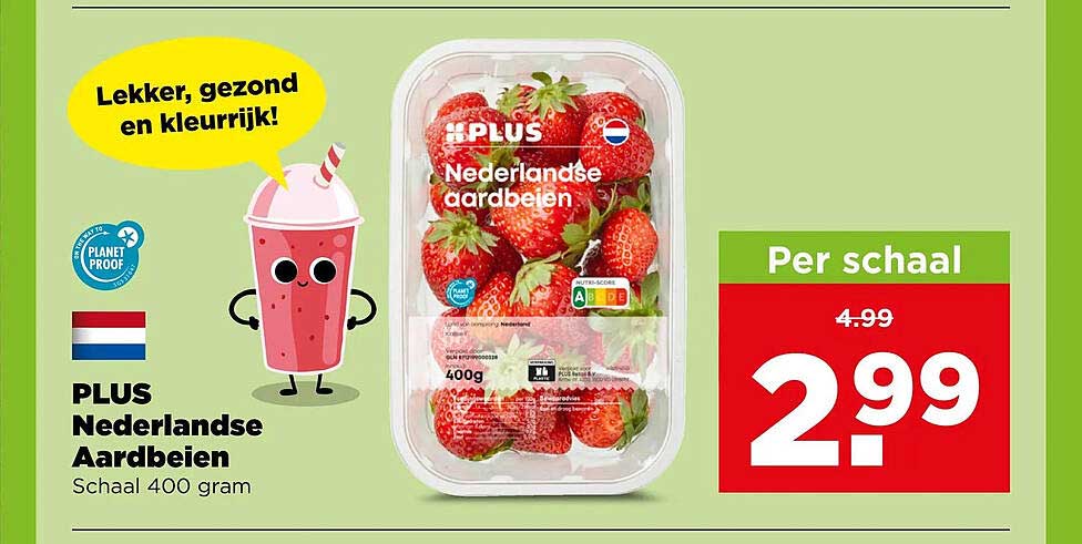 PLUS Nederlandse Aardbeien Schaal 400 gram