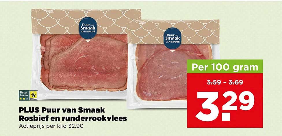 PLUS Puur van Smaak Rosbief en runderrookvlees