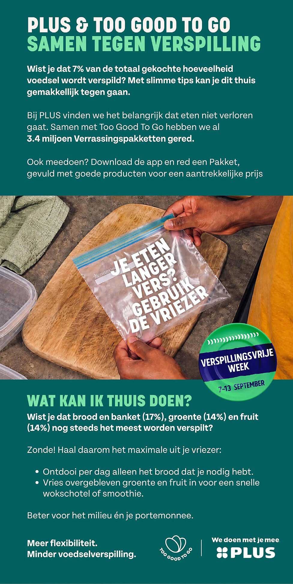 PLUS & TOO GOOD TO GO SAMEN TEGEN VERSPILLING