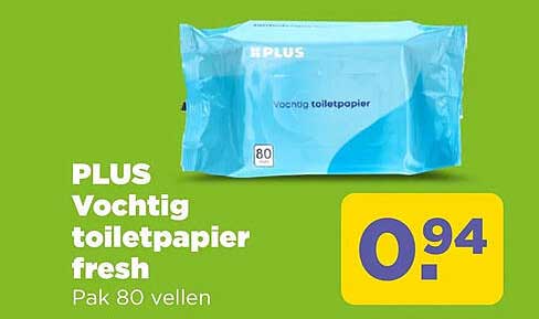 PLUS Vochtig toiletpapier fresh Pak 80 vellen