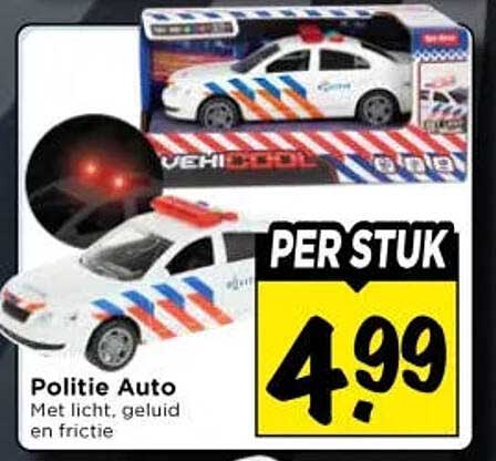 Politie Auto Met licht, geluid en frictie PER STUK