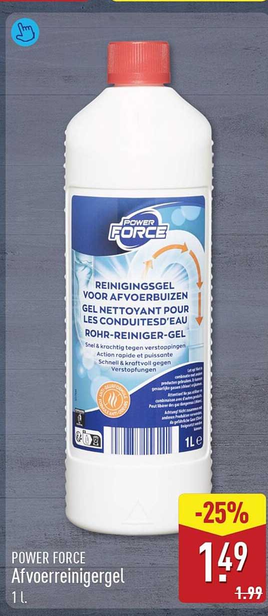 POWER FORCE Afvoerreinigergel 1 l. -25%