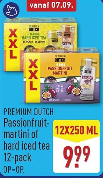 Premium Dutch Passionfruit-martini of hard iced tea 12-pack 12x250 ml