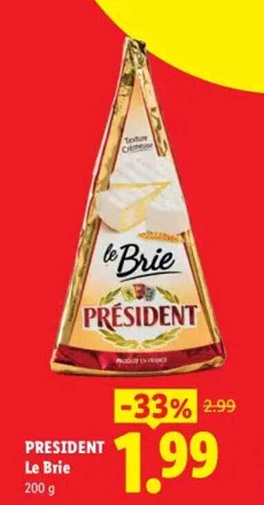 PRÉSIDENT Le Brie 200 g -33%