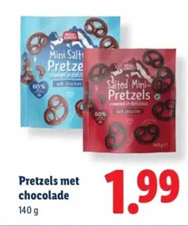 Pretzels met chocolade 140 g