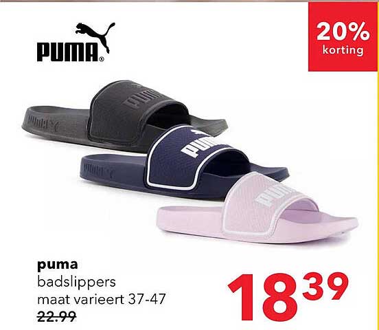 puma badslippers maat varieert 37-47 20% korting