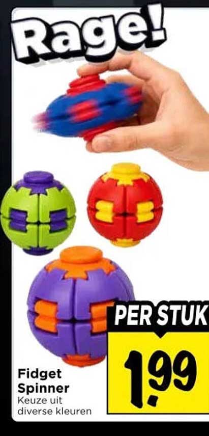 Rage! Fidget Spinner Keuze uit diverse kleuren PER STUK