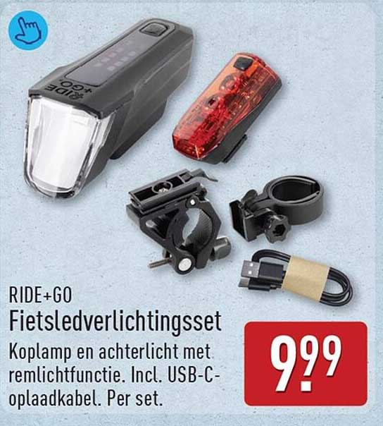 RIDE+GO Fietsverlichtingsset
