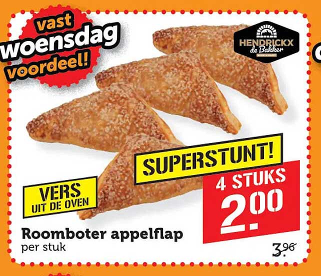 Roomboter appelflap per stuk SUPERSTUNT! 4 STUKS