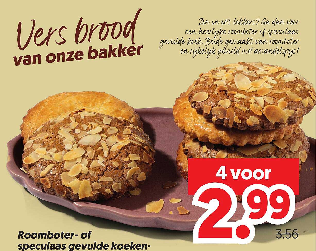 Roomboter- of speculaas gevulde koeken* 4 voor
