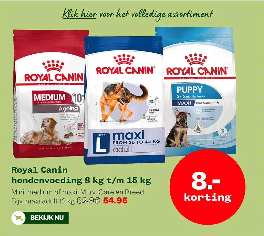Royal Canin hondenvoeding 8 kg t/m 15 kg