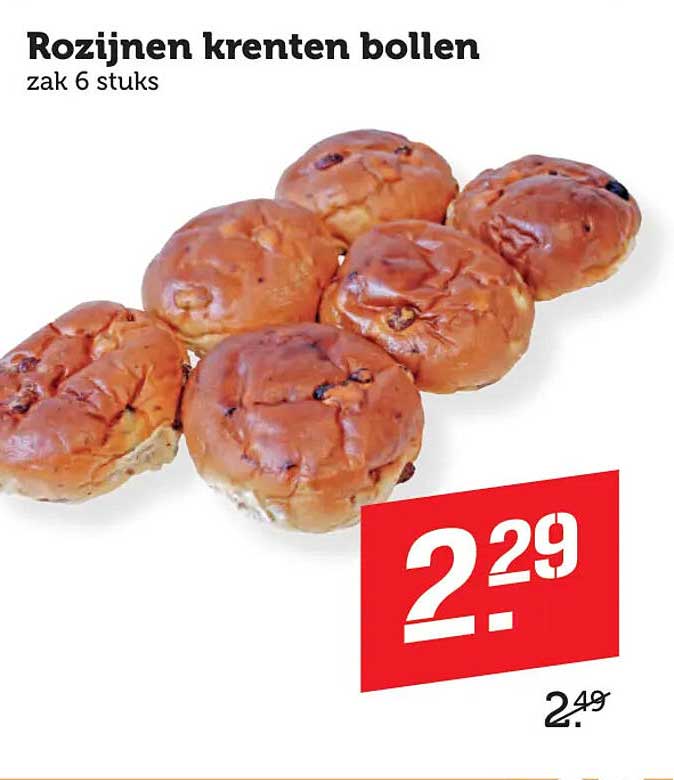 Rozijnen krenten bollen zak 6 stuks