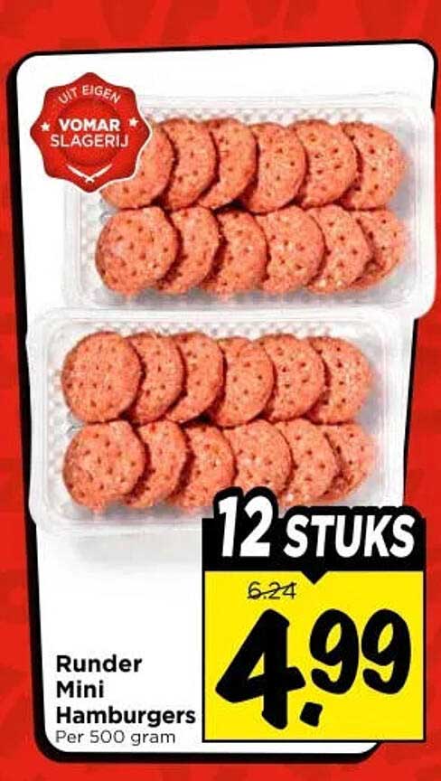 Runder Mini Hamburgers 12 STUKS