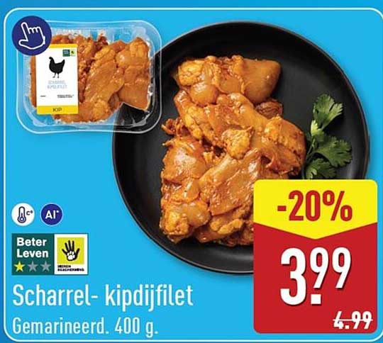 Scharrel- kipdijfilet Gemarineerd. 400 g. -20%