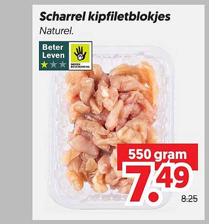 Scharrel kipfiletblokjes Naturel
