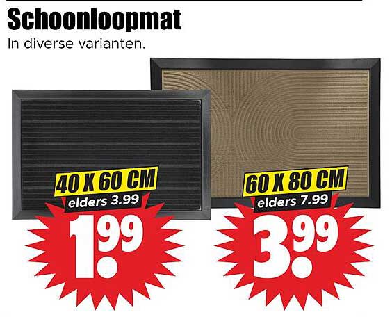 Schoonloopmat in diverse varianten